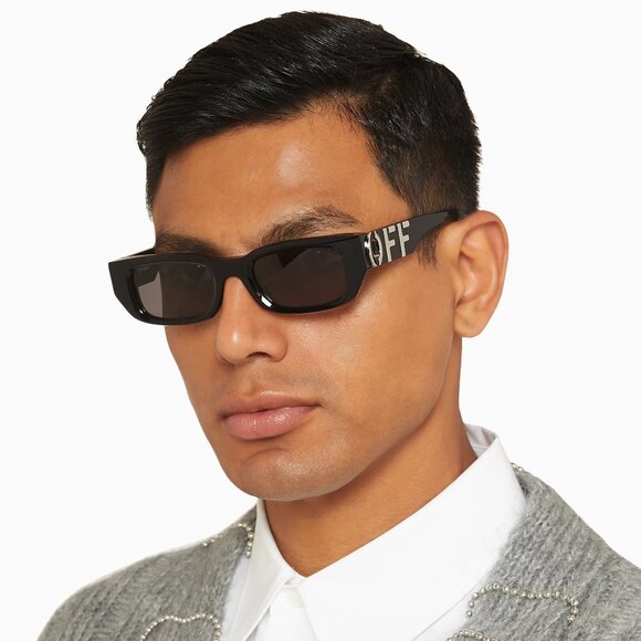 Off-White Women Sunglasses Black Grey Square OERI124 FILLMORE 1007 NEW AUTHENTIC main image 7